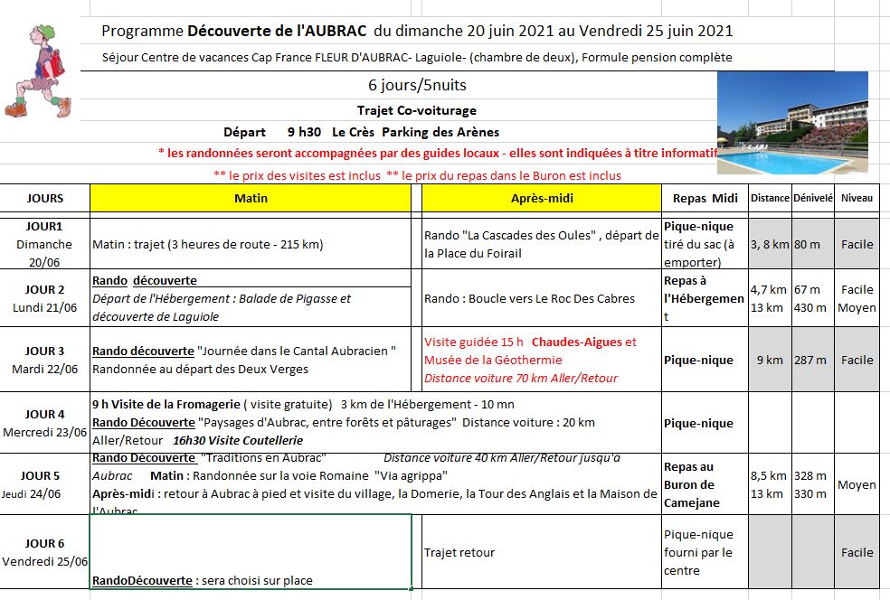 programme semaine